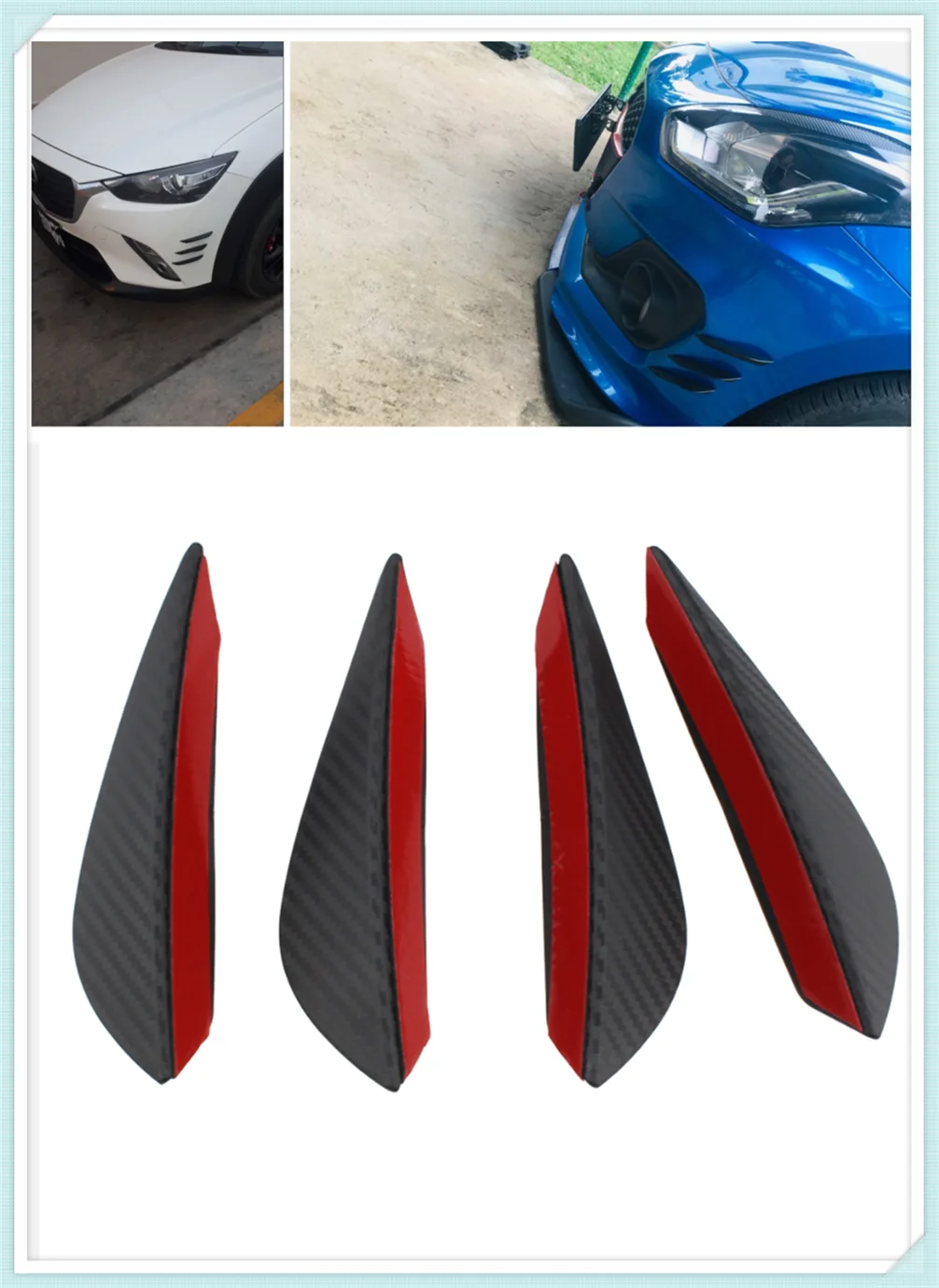 

Auto parts 4PCS carbon fiber car spoiler small wind knife front bumper for Volkswagen vw Phaeton 4.2 EOS 3.2 V6 Touareg