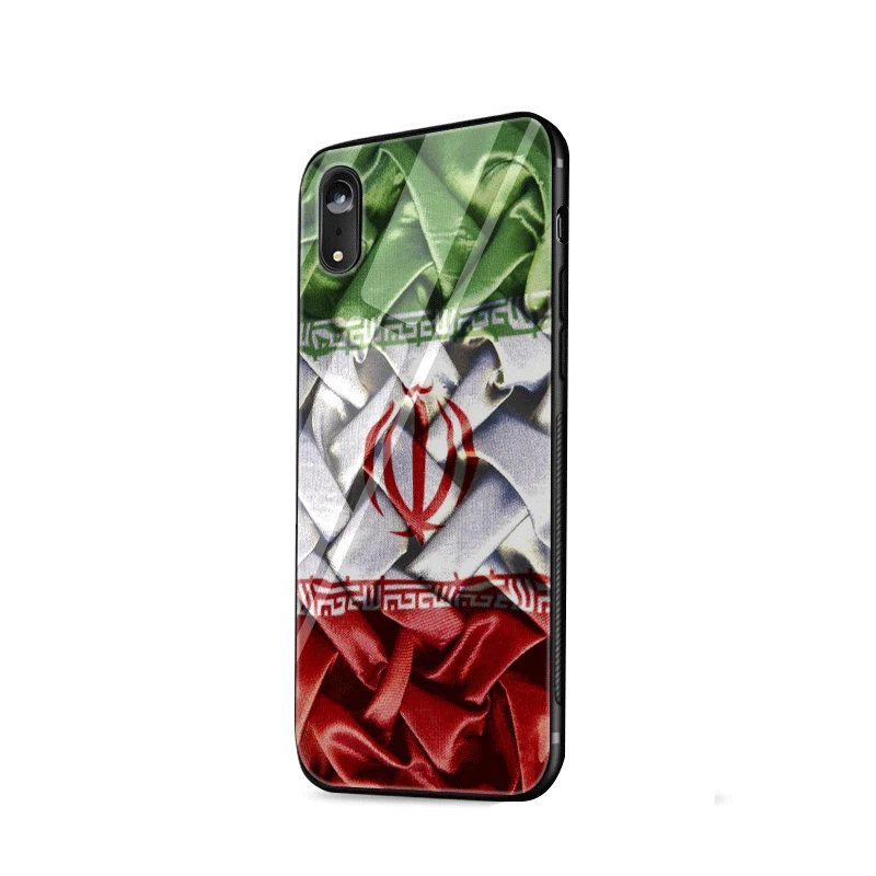 Стеклянный чехол для телефона TPU glass для Apple iPhone 5 5S SE 6 6S 7 8 Plus XR X XS Max крышка с флагом Iran Ribbon