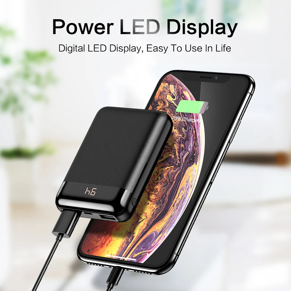 FLOVEME Mini Power Bank 10000mAh For Xiaomi Mi Powerbank Pover Bank Charger Dual Usb Ports External Battery Poverbank Portable