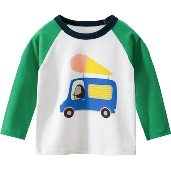 

Unisex Kids T-shirts Baby Long Sleeve Excavator Tee Shirt Children Autumn Cotton Sweatshirt 2-9Y Cartoon Boy Girls Bottoming Top