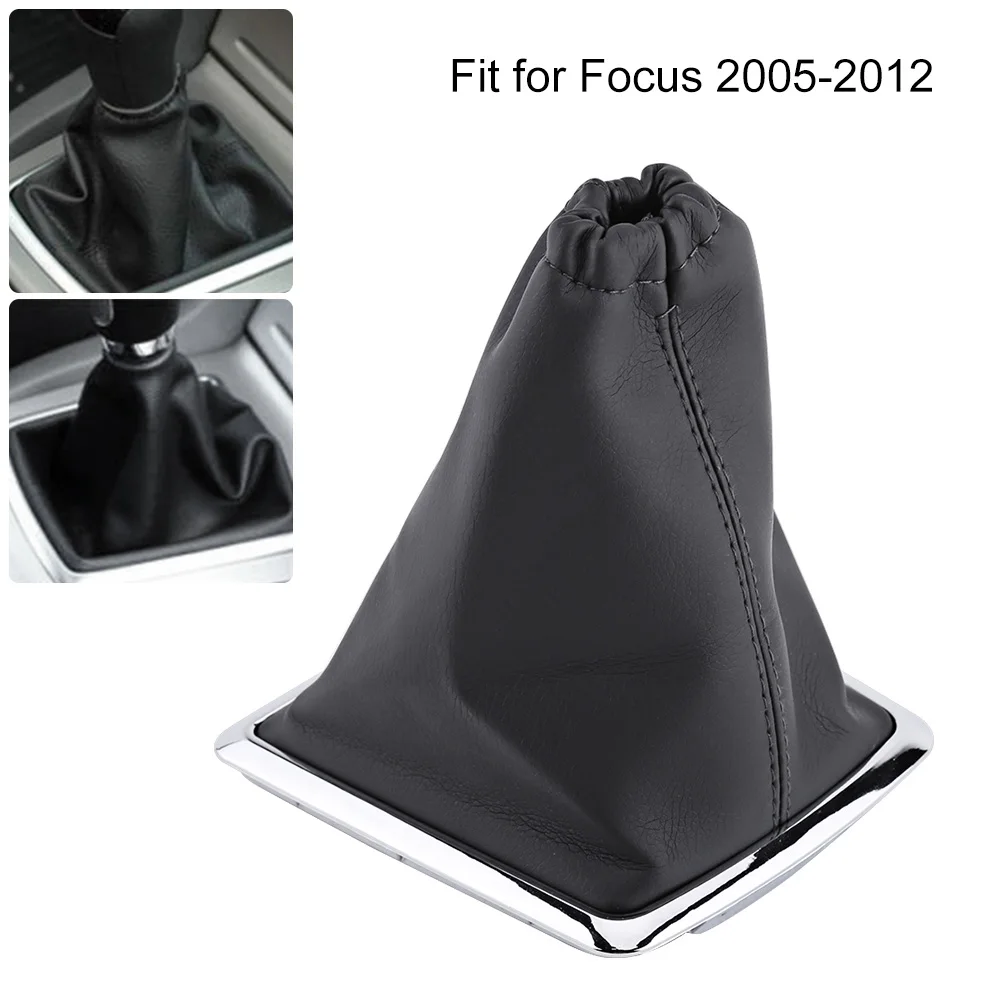Universal Car Gear Shift Collars Covers PU Leather Stick Shifter Knob Cover Boot Gaiter |