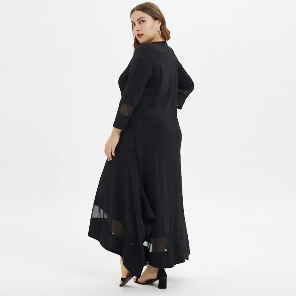 Женское длинное платье макси большого размера 4XL 5XL элегантное Сетчатое