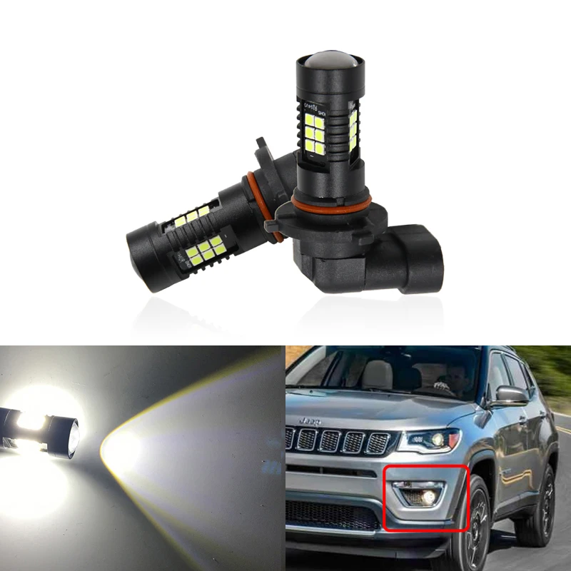 Для Jeep Compass 2007- 2x CANBus Белый H10 9145 PS X 24W 2504 H11LL Led 3030-SMD проектор передний противотуманный Светильник лампы
