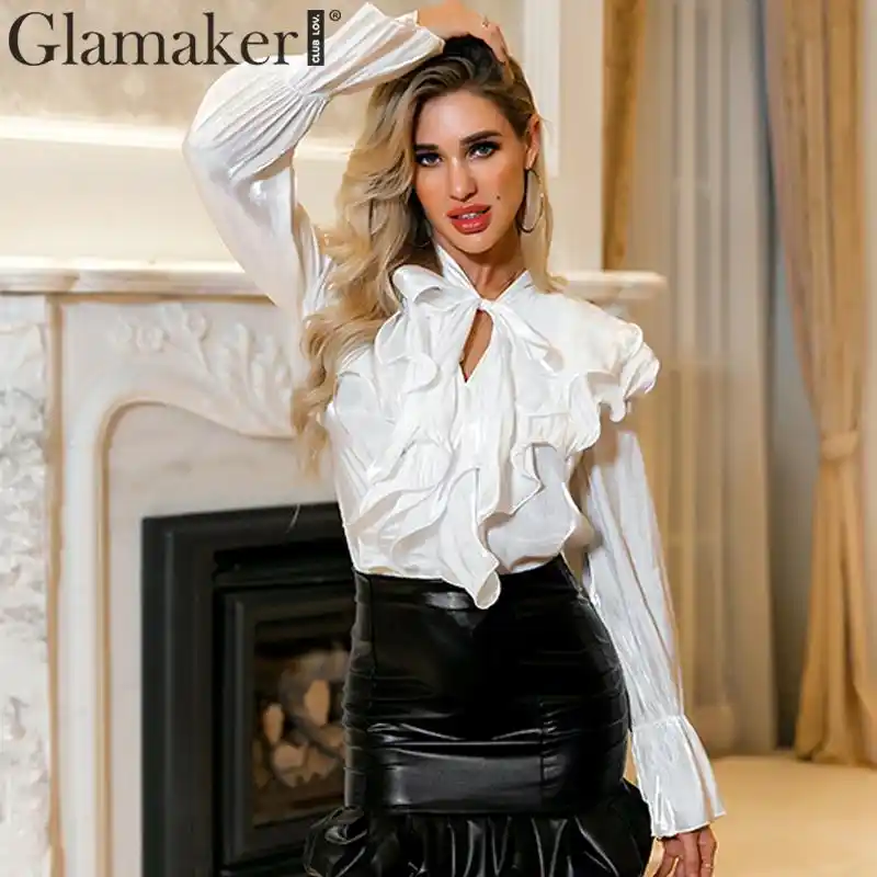 camisa blanca de fiesta mujer