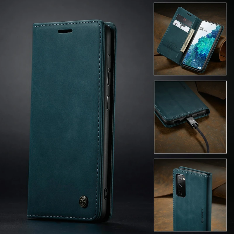 CaseMe Retro Flip For Samsung S20 FE A51 A41 A21S A31 Case Note 20 Ultra S10 Plus M31 M30s A71 Magnet | Мобильные телефоны и