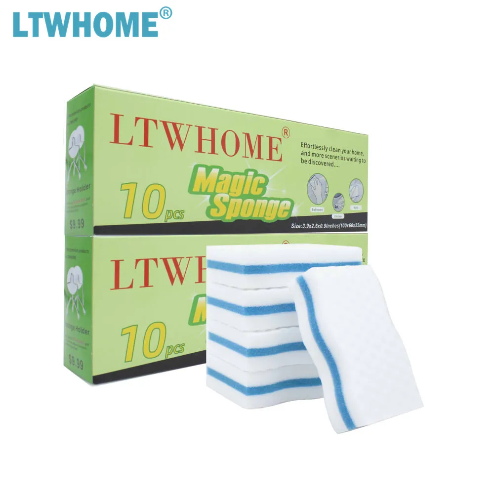LTWHOME Волшебная двухсторонняя губка волнистого типа меламиновая