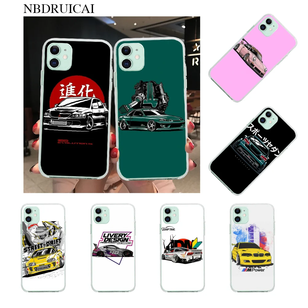 NBDRUICAI спортивный автомобиль дрейф jdm Bling симпатичный чехол для телефона iPhone 11 pro XS