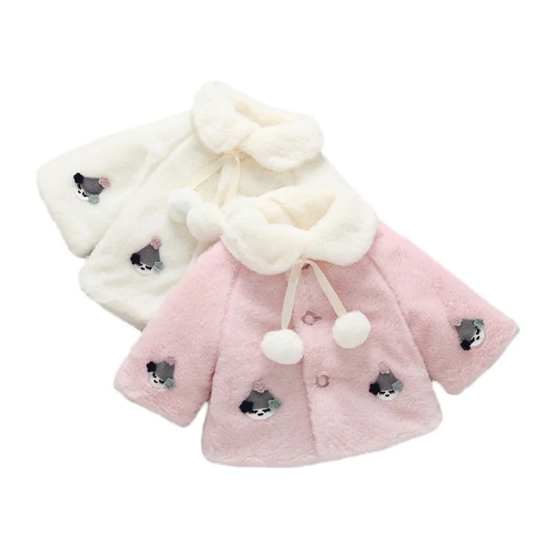 Детское пальто для маленьких девочек, От 0 до 5 лет, весеннее теплое пальто с принтом из мультфильма, плащ, куртка с жемчужинами, милая детская верхняя одежда