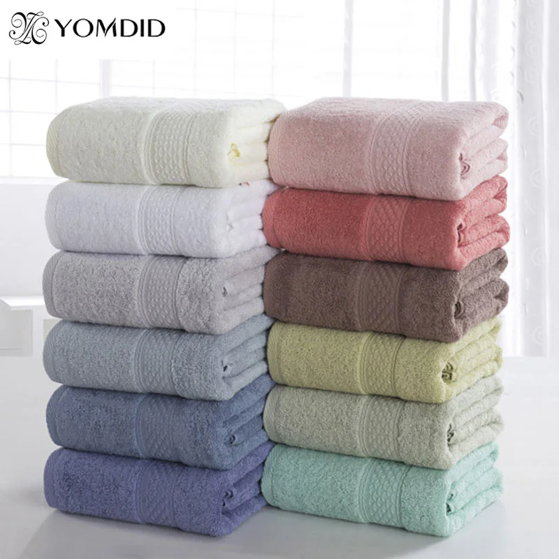 100% Cotton Solid Bath Towel Beach For Adults Fast Drying Soft 17 Colors Thick High Absorbent Antibacterial | Дом и сад