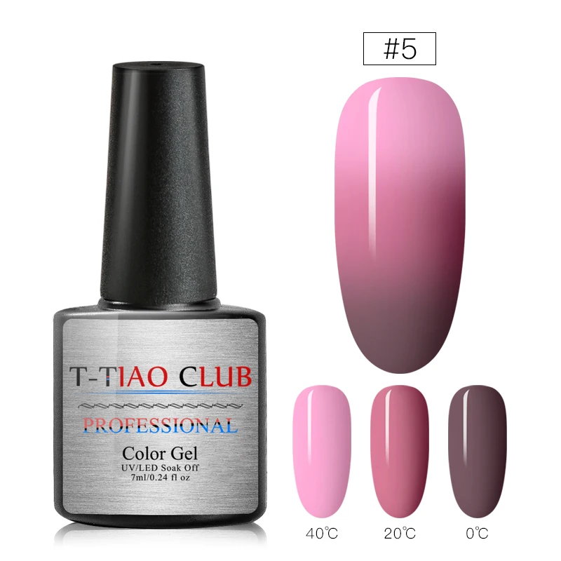 T-TIAO клубный Радужный термальный меняющий Цвет гель для ногтей голографический Лак Блеск температура замочить от УФ ногти гель лак - Цвет: DH556