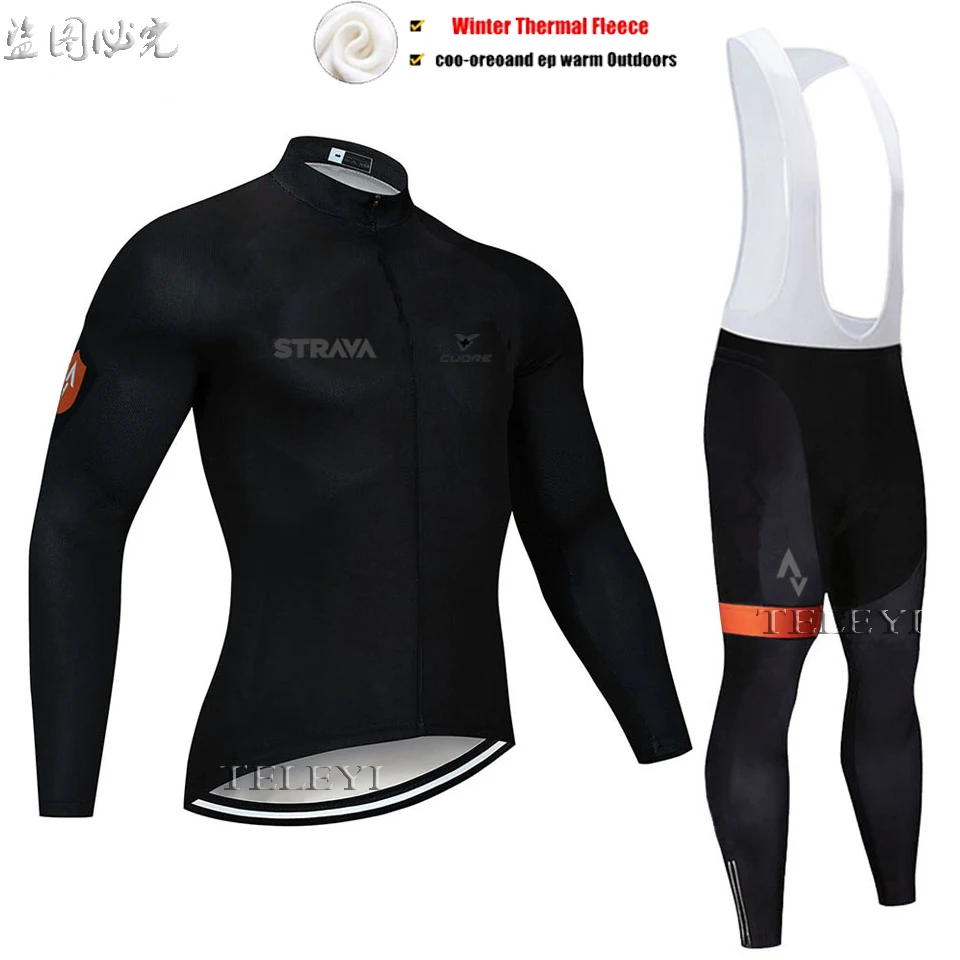 2 STRAVA Зимняя Теплая Флисовая футболка с длинными рукавами для велоспорта, Мужская одежда, одежда для велоспорта, одежда для велоспорта, Майо Ropa Ciclismo - Цвет: 2