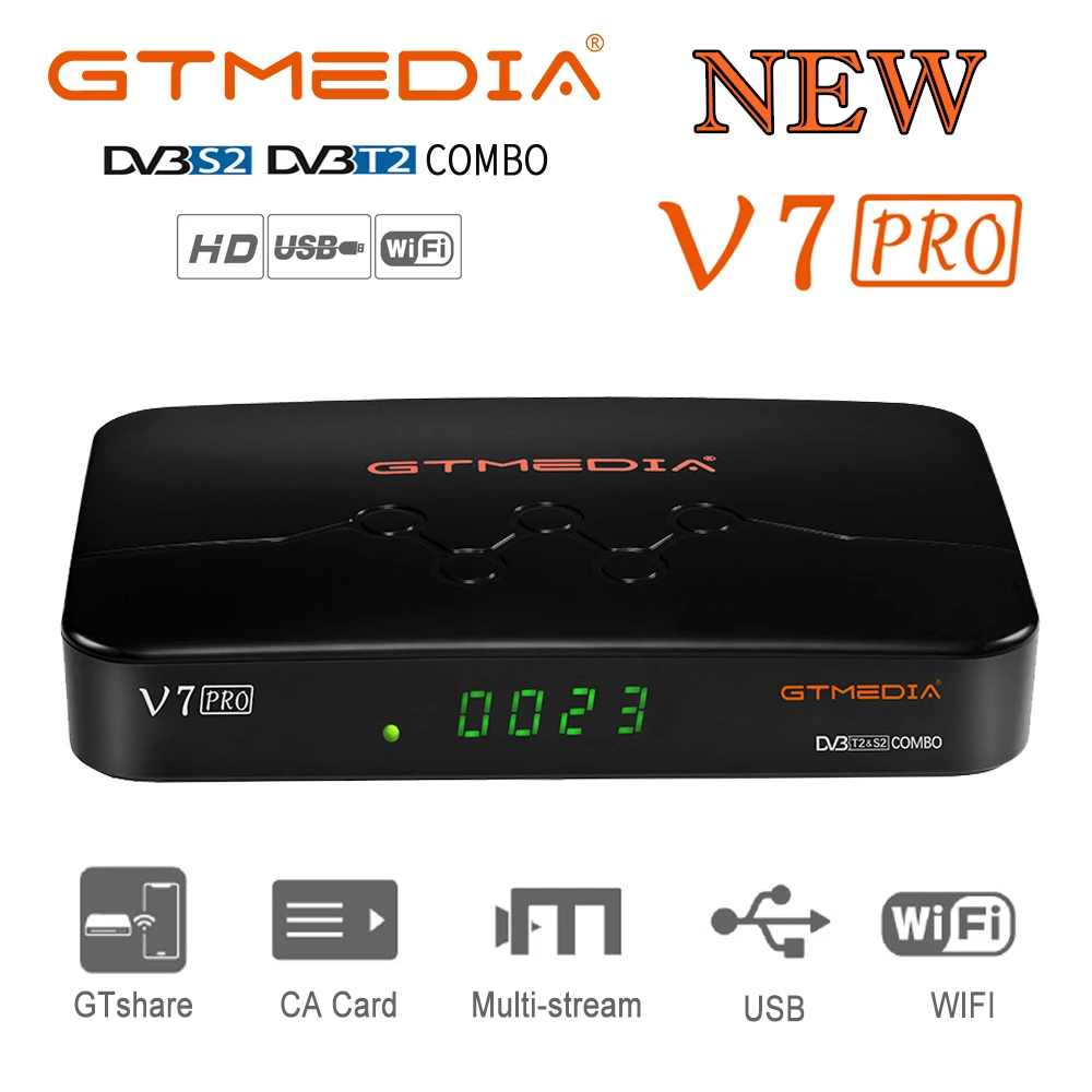 GTMEDIA V7 Pro спутниковый ТВ приемник DVB-S2 DVB-T2 декодер CA карты Поддержка Европа ccam T2MI