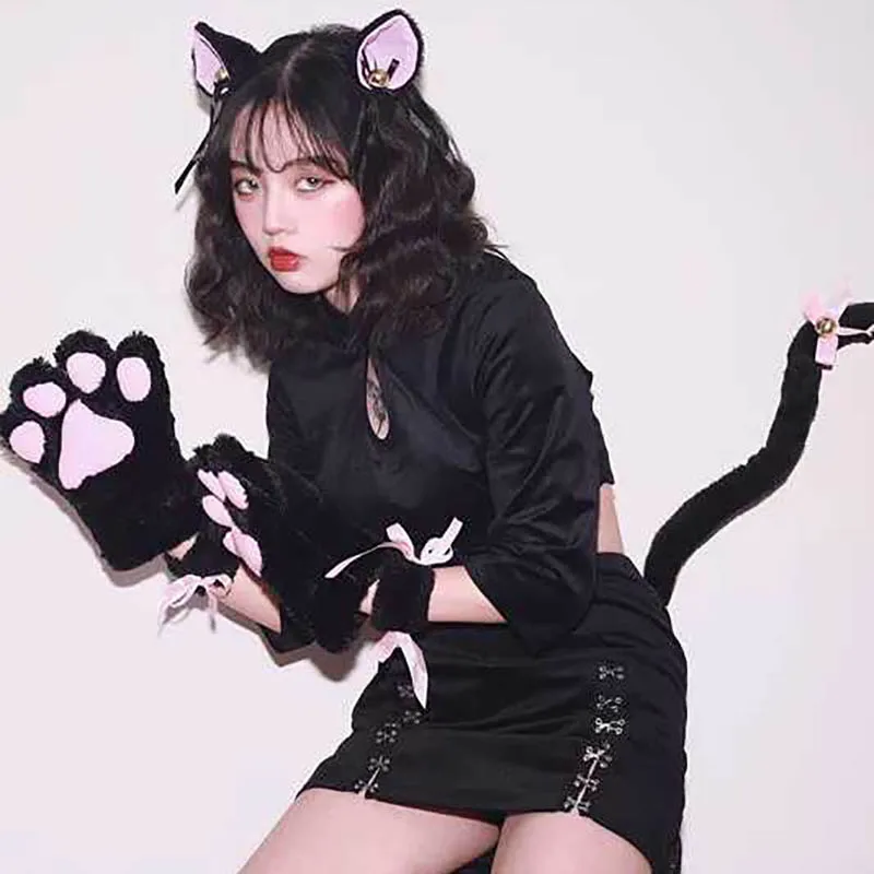 Костюм для косплея перчатки с кошачьими крапанами комплект из 5 предметов