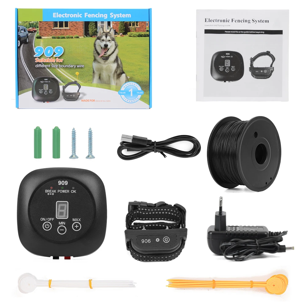 Pet Electronic Barrier Fence System For Dog With Rechargeable Waterproof Vibration Shock Beep Training Collar Fencing | Дом и сад