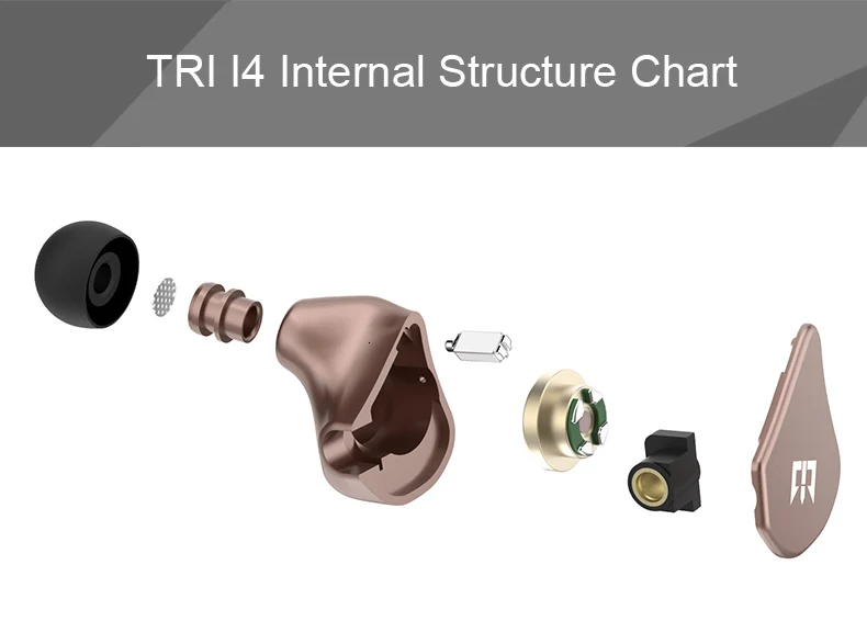 TRI I4 1BA+ 1DD гибридные наушники в ухо для бега спортивные технологии HIFI ушные вкладыши с 3,5 мм MMCX