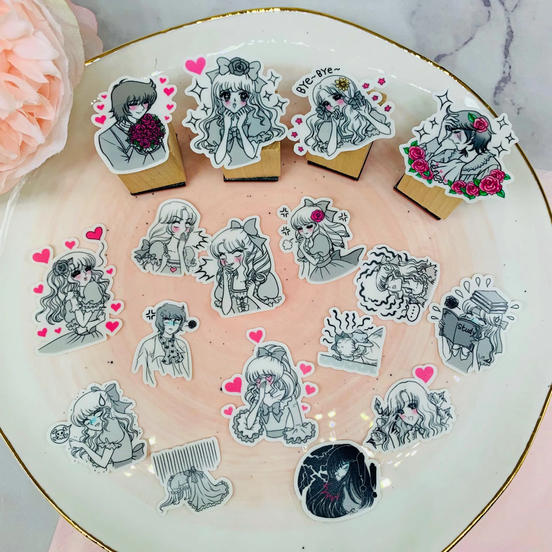 40 шт креативная Милая аниме Заколка Для Девочек искусство/наклейки/DIY