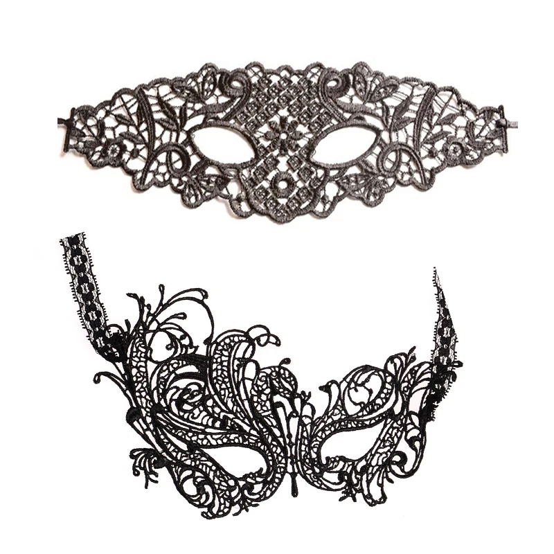 2pcs Style 11 1/2 шт, женская черная Сексуальная кружевная маска, маска для глаз для бала, маскарада, вечерние, карнавальные, Маскарадные костюмы, маскарадные маски - Цвет: 2pcs Style 11