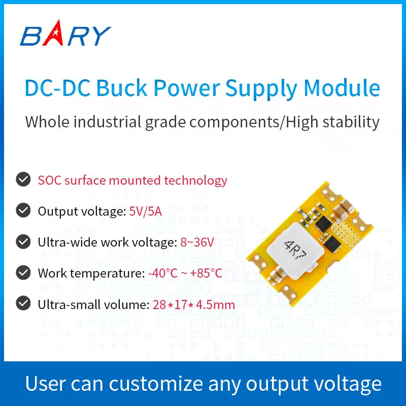 

DC-DC Buck Power Supply Module|9V 12V 24V 36V To 5V 5A/12V 5A Large Current| Synchronous Rectification
