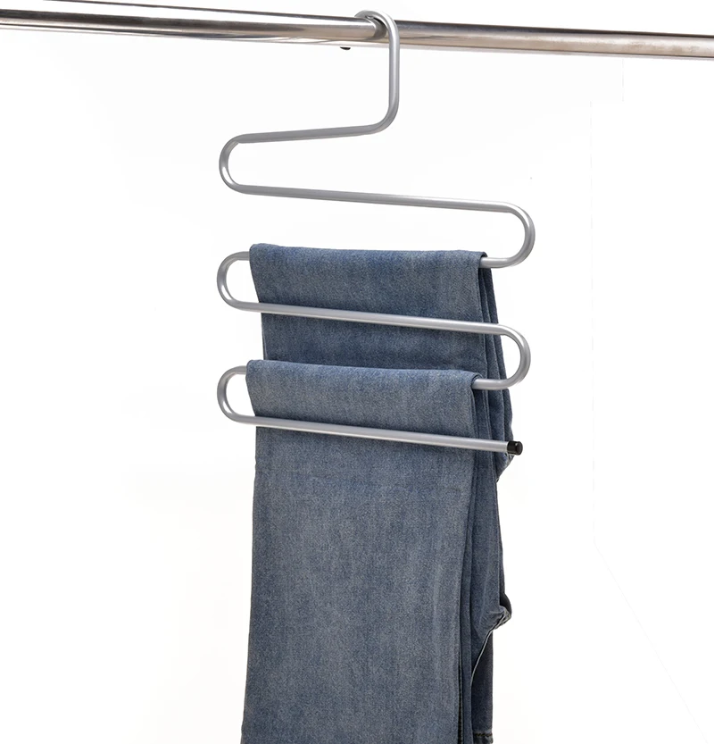 5 layers S Shape MultiFunctional Clothes Hangers Pants Storage Hangers Cloth Rack Multilayer Storage Cloth Hanger