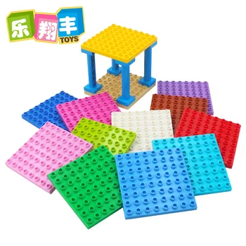 

8x8 Dots Diy Building Blocks Double Side Base Plate Accessories Compatible with Duploed Baseplate Toys for Children Baby Gifts