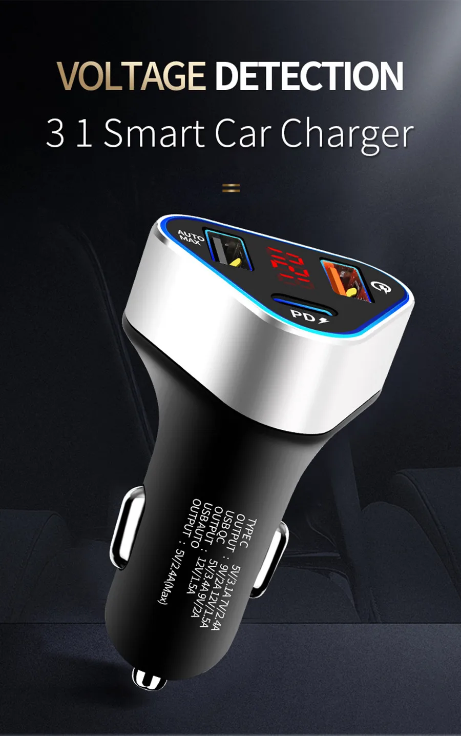 CRDC 41 Вт Быстрая зарядка 3,0 USB Автомобильное зарядное устройство для iPhone 11 Pro 11Pro Max samsung QC3.0 QC type C PD быстрое зарядное устройство автомобильное зарядное устройство для телефона