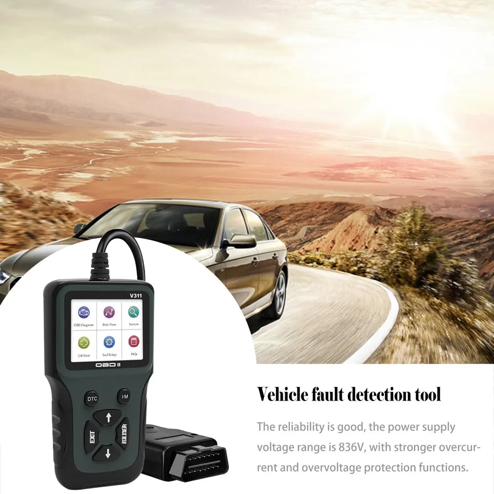 V311 OBD2 сканер двигателя код читателя ODB2 автомобиля диагностический инструмент Бесплатное обновление поддержка Полный OBD2 автомобильный сканер