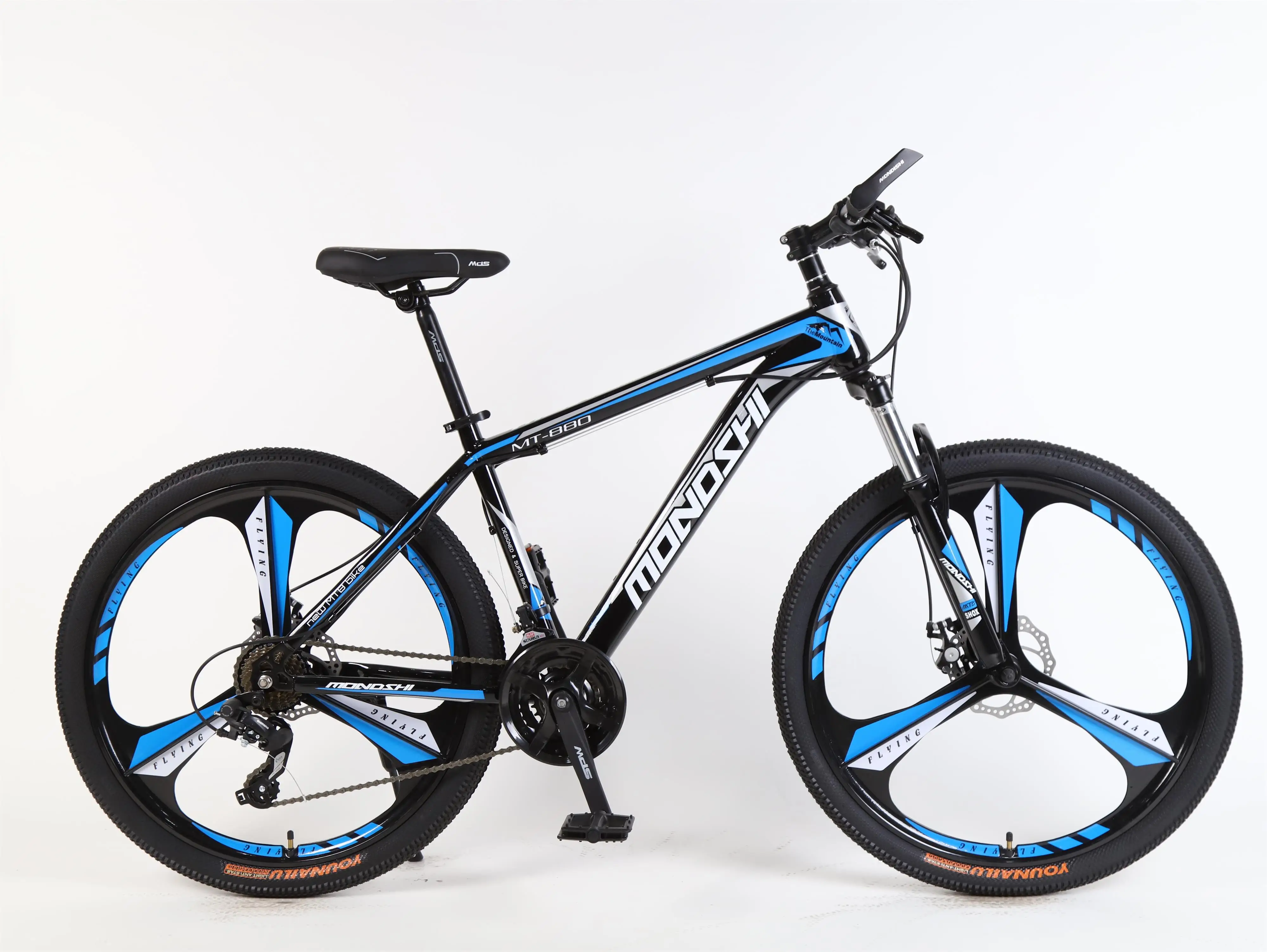MONDSHI26-inch горный велосипед 24 скорости дисковый тормоз рамка алюминиевого сплава амортизирующие передняя вилка - Цвет: Синий