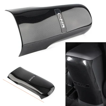 

Carbon Fiber Style Car Rear Seat Armrest Box Anti-Kick Trim For Toyota CHR C-HR 2016 2017 2018 2019 ABS Plastic