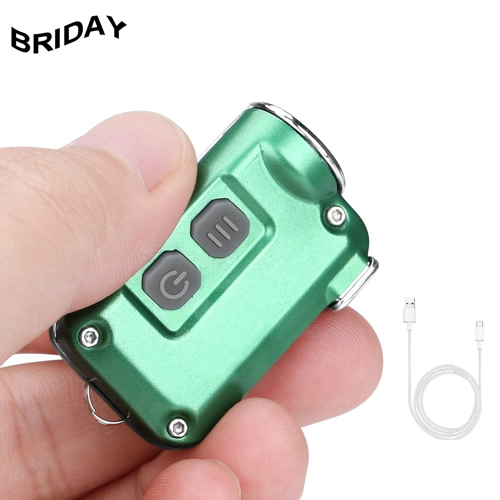 

Small Lantern Pocket Mini Flashlight Dual Switch White LED Torch USB Rechargeable Lanterna Keychain Backpack Light with Battery