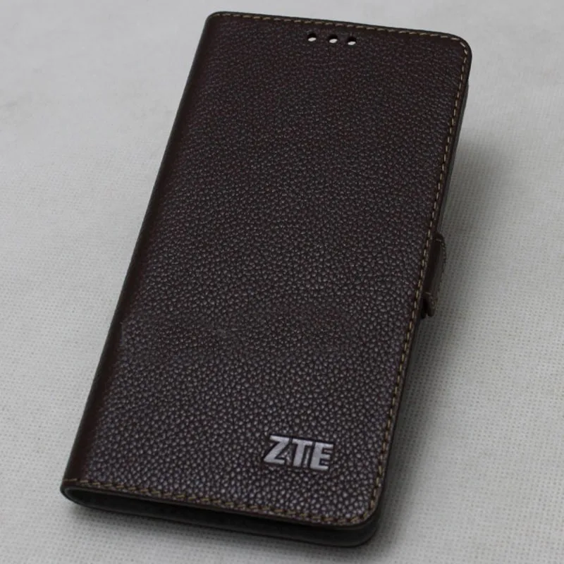Чехол-книжка из натуральной кожи для zte Axon 9 pro Магнитный чехол s кожаный телефона