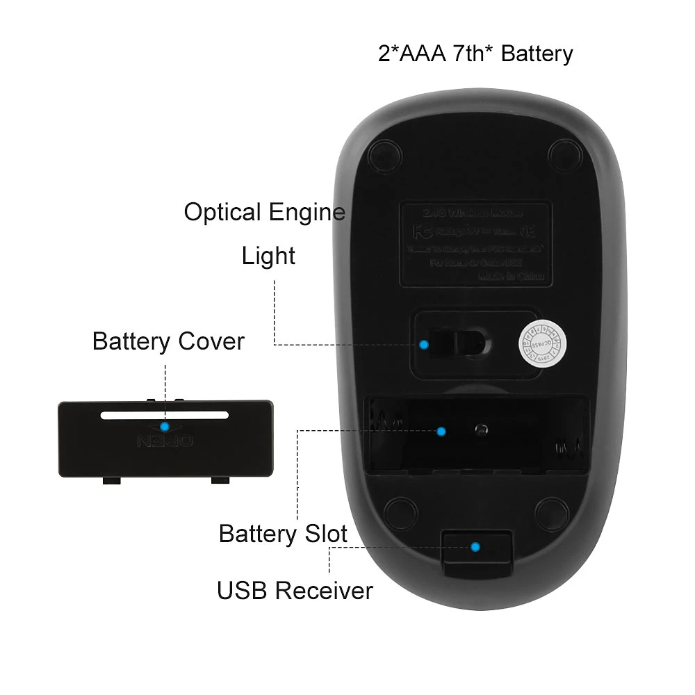 2,4G, беспроводная компьютерная мышь, ультра тонкая, эргономичная, Mause, мини, маленькая, портативная, оптическая, 3D мышь для ноутбука, ПК, рабочего стола, Windows 10/8/7