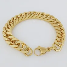 Новая мода цвета: золотистый, серебристый хип 316L Нержавеющая сталь толстая цепь Браслеты для Для мужчин Для женщин ювелирные изделия кубинский браслет 8-10 дюймов