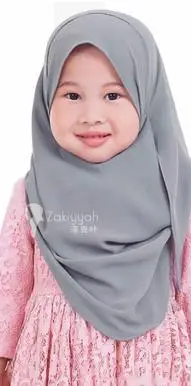 Мусульманский детский головной убор, мусульманские шифоновые хиджабы для маленьких девочек, размер: От 2 до 12 лет