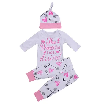 

New Style Newborn Kids Infant Baby Girls Clothes Long Sleeve Romper Jumpsuit + Long Pants Outfit Baby Clothing Set