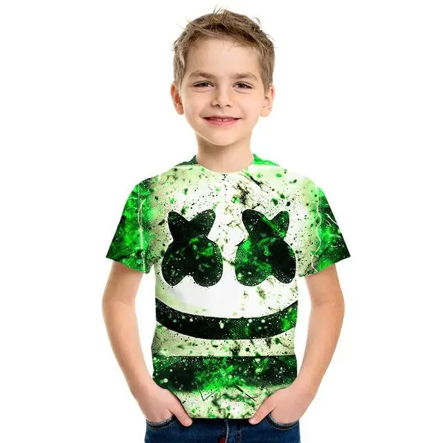 Новая Веселая футболка с мультипликационным принтом, детская одежда, Веселая футболка с короткими рукавами и 3D принтом в стиле хип-хоп для мальчиков и девочек - Цвет: PT-339