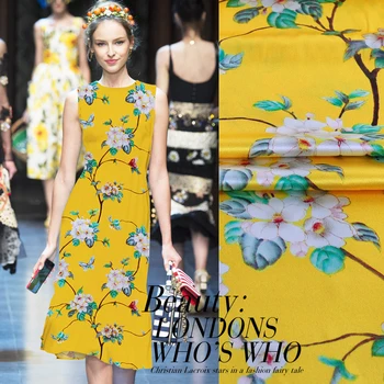 

2 meter Natural Silk Dress Fabric Stretch Satin Bright Butterfly Pink Peach