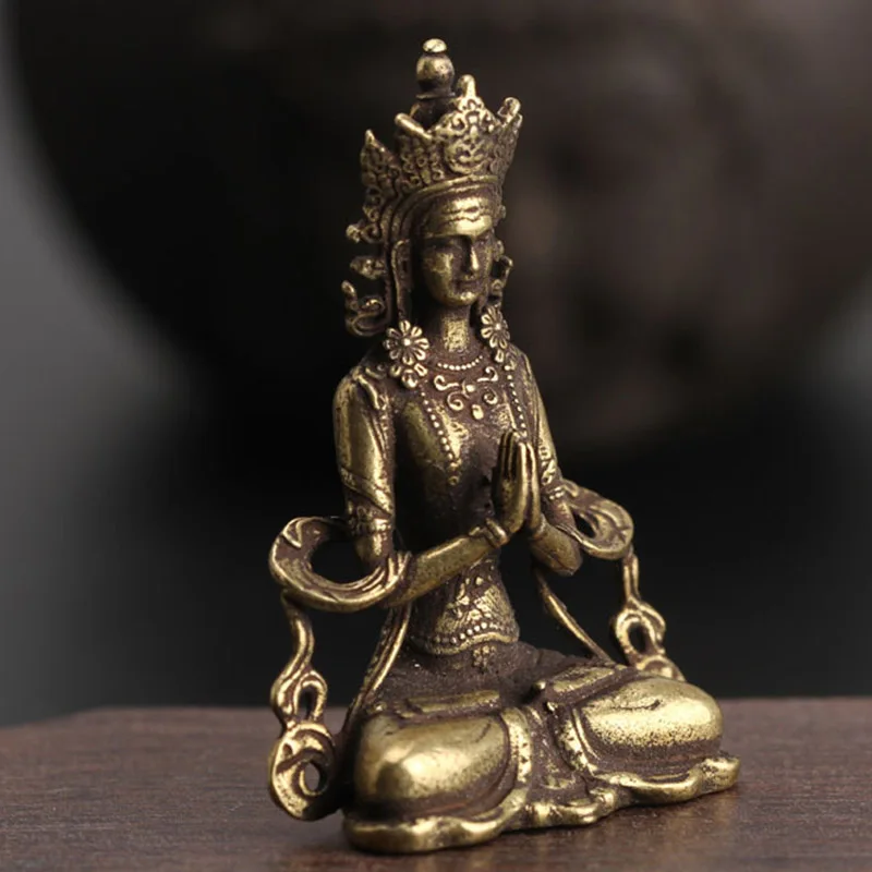 

Mini Solid Copper Buddha Statue Ornament Miniature Figurines Home Office Decor Miniature Figurines Home Office Decor