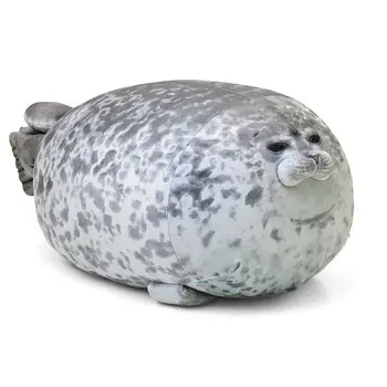 

3D Plush Pillow Cute Chubby Blob Seal Pillow Stuffed Cotton Plush Animal Toy Cute Shape Pillow for Children Travel Home Decor