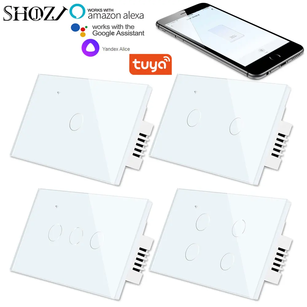 

Tuya app 1/2/3/4 Gang Wifi touch wall Switch light switch Global control compatible with Amazon Alexa,Google home for Smart home