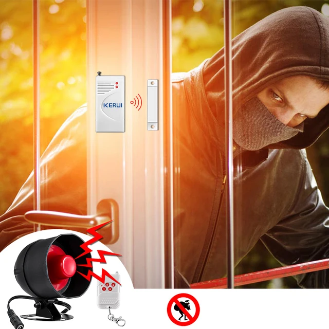 KERUI Standalone Security Alarm System Wireless Siren Motion Sensor Local Alarm Siren Horn With up to 100db Alarm Kit 4