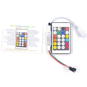 

DC5V-12V WS2812B/WS2811 24Keys Mini IR remote controller , 200 Change Max 1-512 Pixel for WS2812B WS2811 LED strip