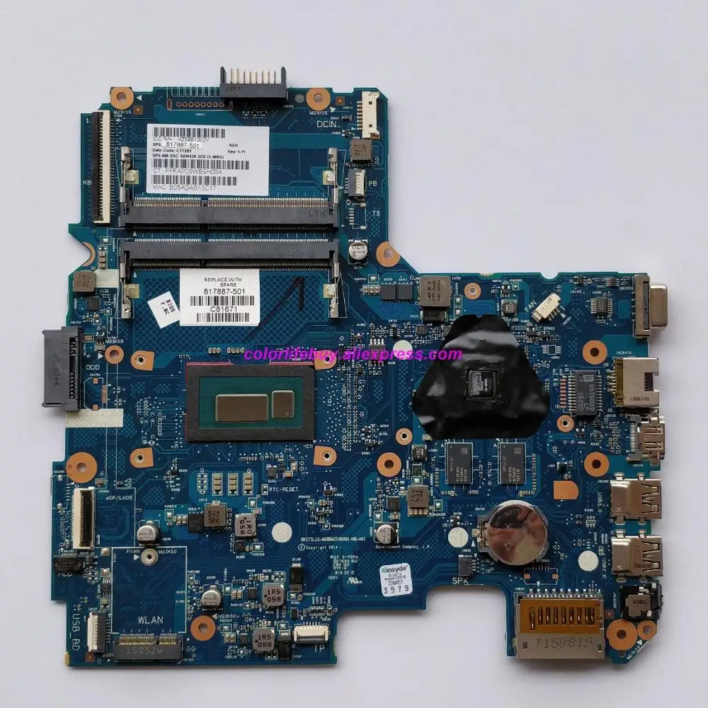 

Genuine 817887-501 817887-001 817887-601 w i3-4005U CPU 6050A2730001-MB-A01 w R5/M330 2G Motherboard for HP 240 G4 NoteBook PC