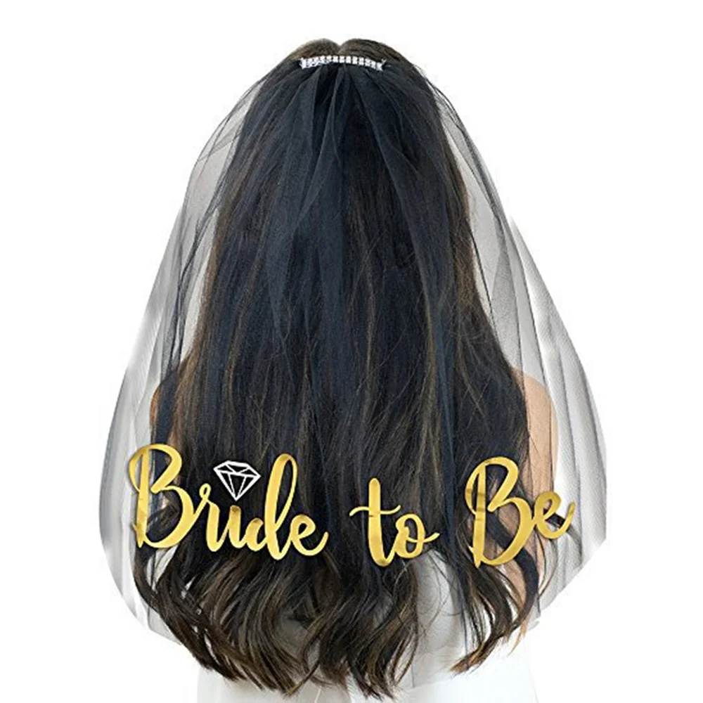 Принадлежности для вечеринки девичника с вуалью надписью &quotBride To Be&quot