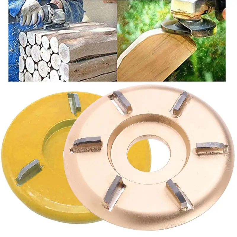  Golden 90mm Diameter Rotary Planer Power Wood Carving Disc Angle Grinder Hexagonal Blade Attachment