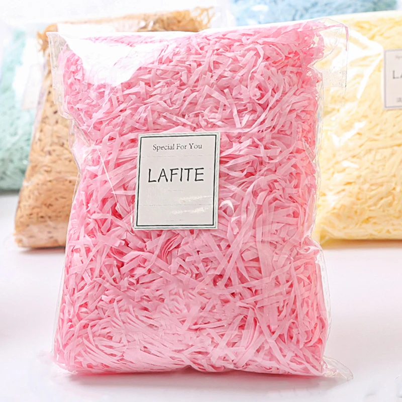 20/50g Paper Raffia Candy Boxes DIY Gift Filling Box Filler Material Colorful Shredded Crinkle Wedding Marriage Party Decoration