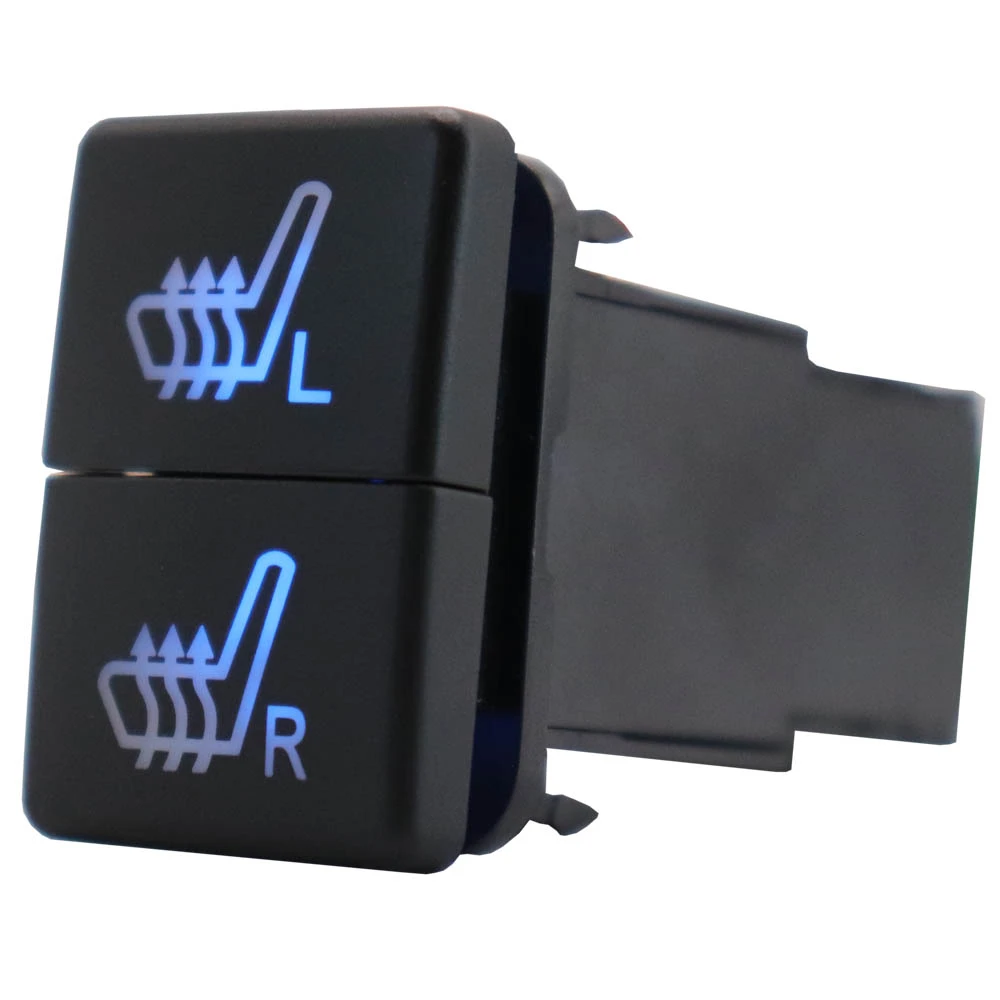 12v Dual Push Button Switch Seat Heating Blue/green Backlit For Toyota