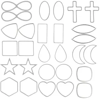 

30pcs Open Back Bezel Hollow Frame Pendants Blanks Pressed Flower Resin Frame Geometric Charm Mold Bezel DIY Jewelry Making