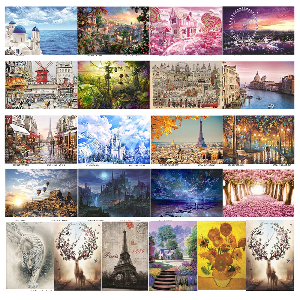 

1000 pieces Mini jigsaw puzzles Adults Assembling picture Landscape puzzle Educational Toys Scenery Space Stickers Star for Toys