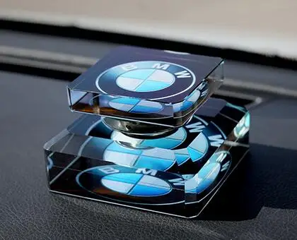 Автомобильный освежитель воздуха, автомобильный флакон для духов, сиденье лучшего класса, Кристальный Автомобильный логотип, креативный объем 15 мл, размер 80*80*6 мм - Название цвета: Синий