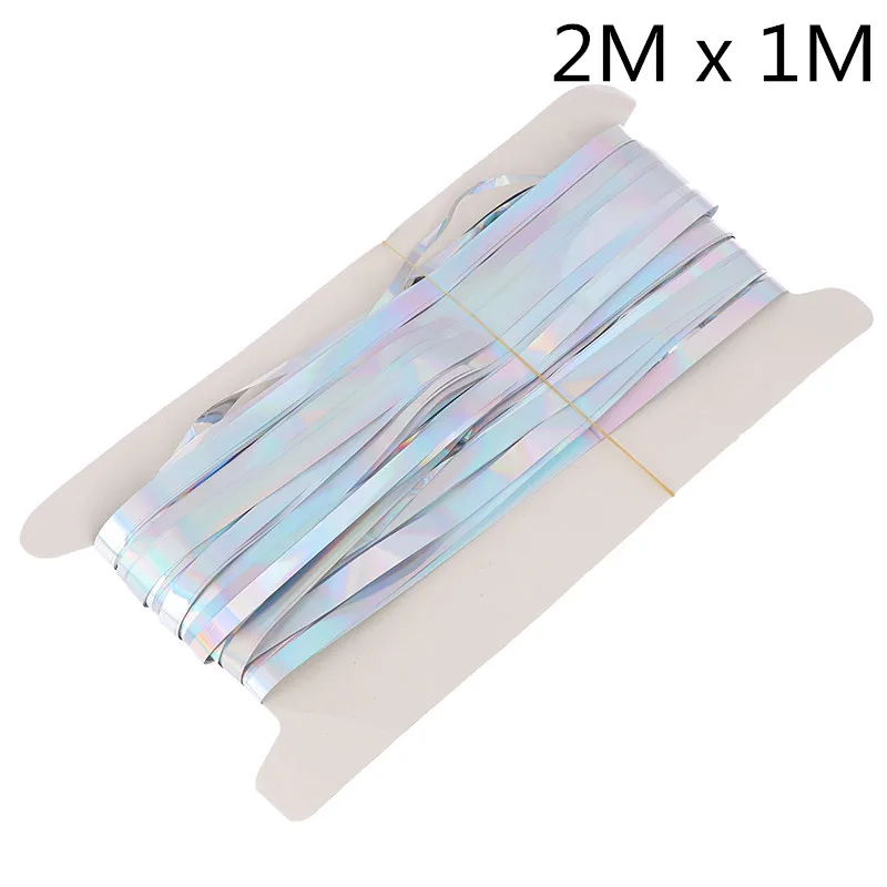 2X1 M Sliver 1 м 2 м цветные металлические блестки из фольги, бахрома, занавеска, украшение на день рождения, свадебная фотография, фон, занавеска, реквизит для фотографий - Цвет: 2X1 M Sliver